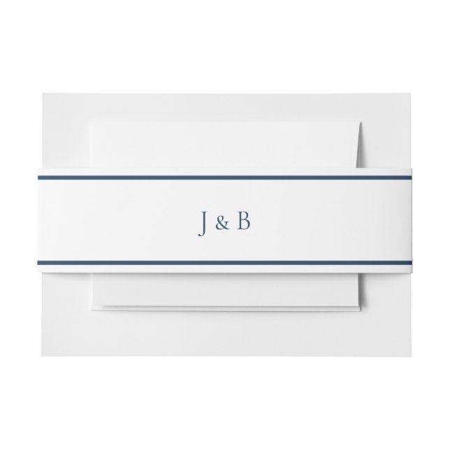 Simple Monogram Wedding Invitation Belly Band (Front Example)