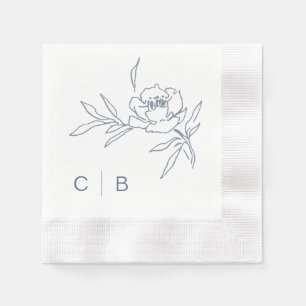 Simple Monogram Wedding Napkins