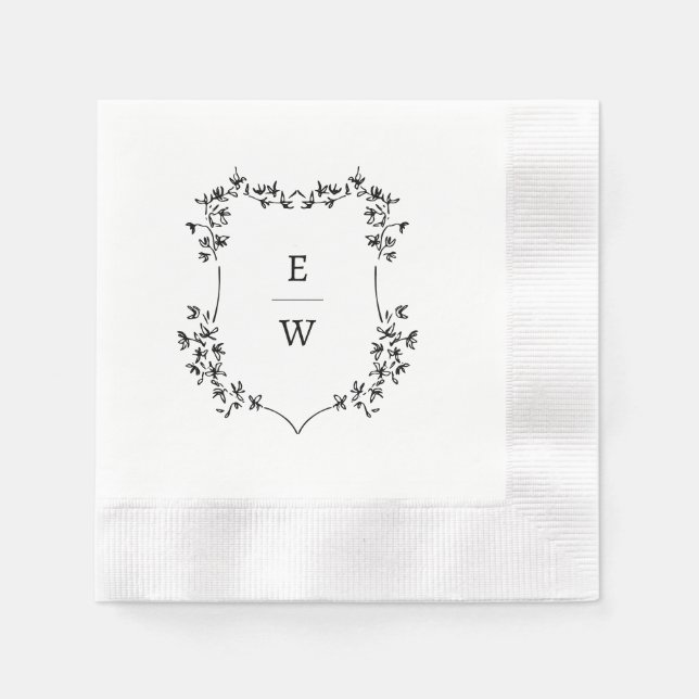 Simple Monogram Wedding Napkins (Front)