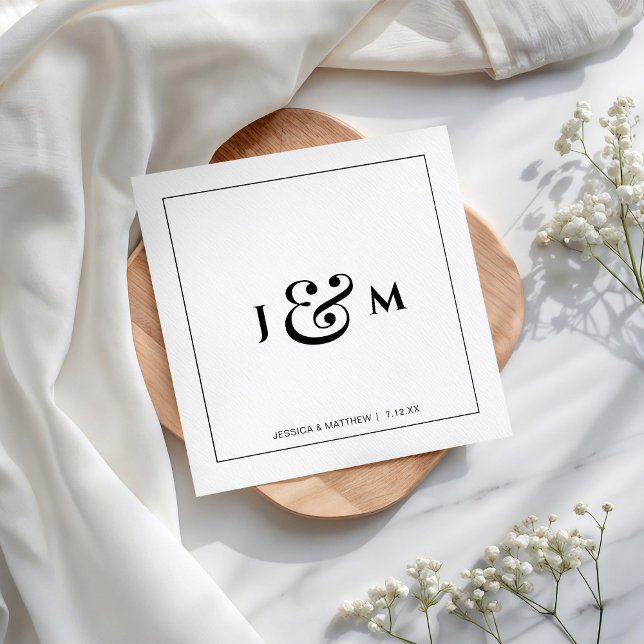 Simple Monogram Wedding Napkins (Creator Uploaded)