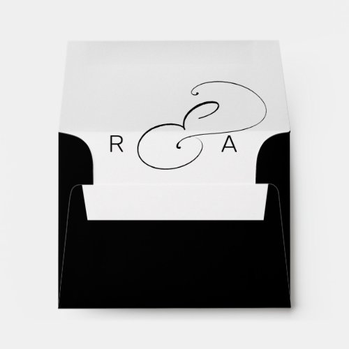Simple Monogram Wedding Pre-Printed Address RSVP