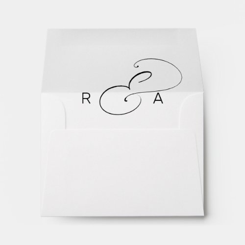 Simple Monogram Wedding Pre-Printed Address RSVP