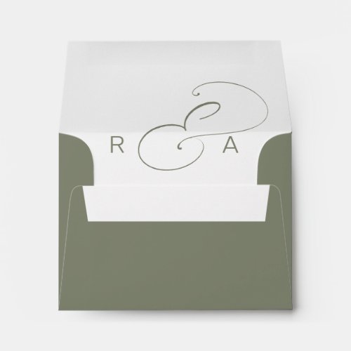 Simple Monogram Wedding Pre-Printed Address RSVP 