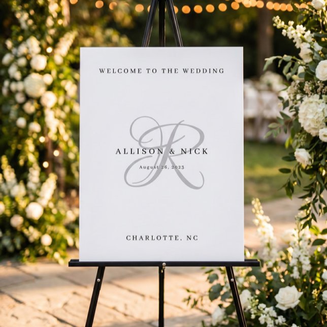Simple Monogram Wedding Welcome Sign (Creator Uploaded)