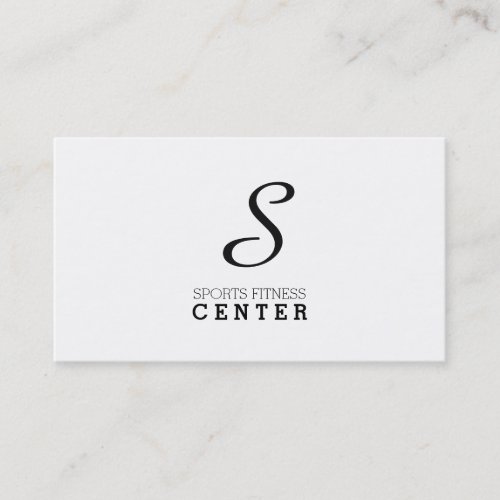 Simple Monogram white Business Card