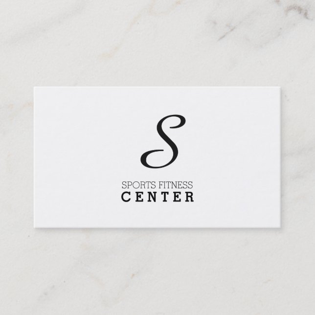 Simple Monogram (white) Business Card (Front)