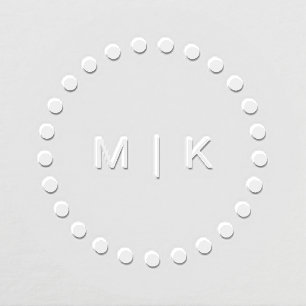 Simple Monogram with Dotted Frame Embosser