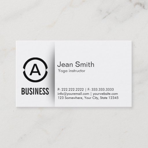 Customizable Simple Monogram Yoga instructor Business Card