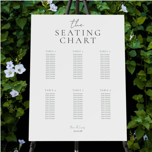 Simple Monogrammed 6 Table Wedding  Foam Board (Creator Uploaded)