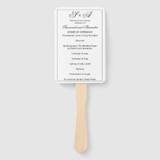 Simple Monogrammed Black and White Wedding Program