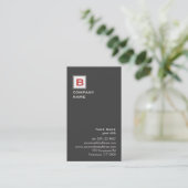 Simple Monogrammed Executive Business Card (Standing Front)