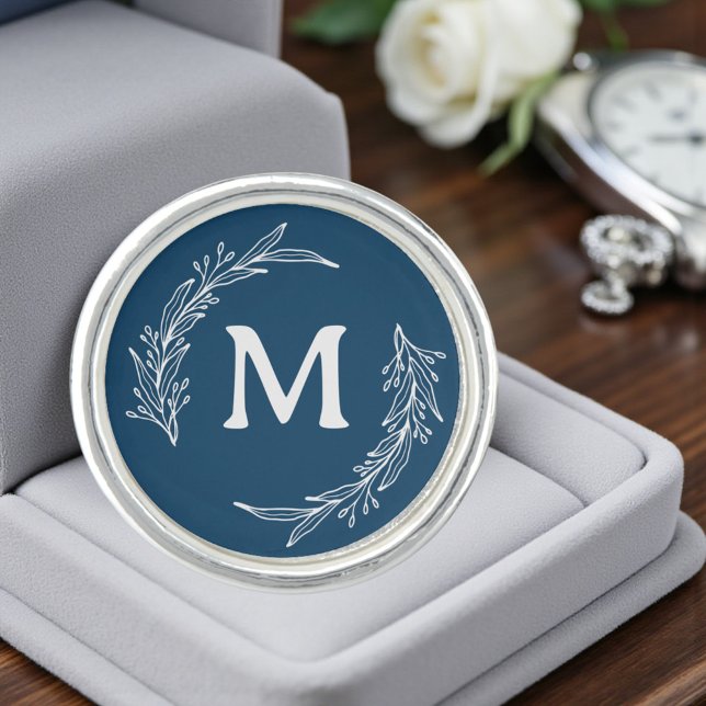 Simple Monogrammed For Groomsmen Dark Teal Cufflinks (Creator Uploaded)
