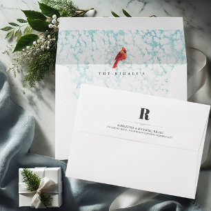 Simple Monogrammed Initial Return Address Wedding Envelope