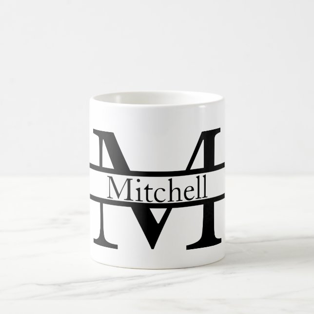 Simple Monogrammed Name Personalized Coffee Mug (Center)