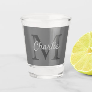 Simple Monogrammed Name Personalized Shot Glass