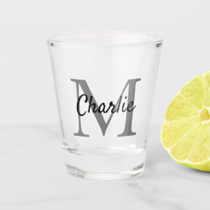 Simple Monogrammed Name Personalized Shot Glass