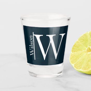 Simple Monogrammed Name Personalized Shot Glass by Ricaso at Zazzle
