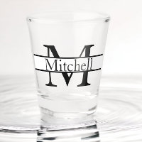 Simple Monogrammed Name Personalized Shot Glass