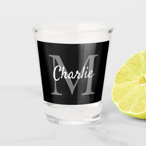 Simple Monogrammed Name Personalized Shot Glass