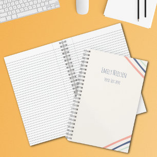 Simple Monogrammed Name School Subject Notebook