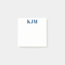 Simple Monogrammed Navy Blue Postit