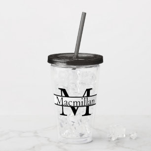 Simple Monogrammed Personalized Acrylic Tumbler