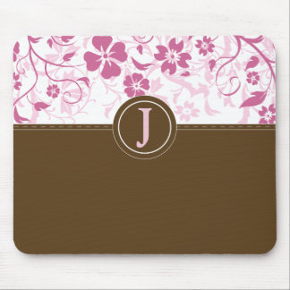 Simple Monogrammed Pink Mousepad