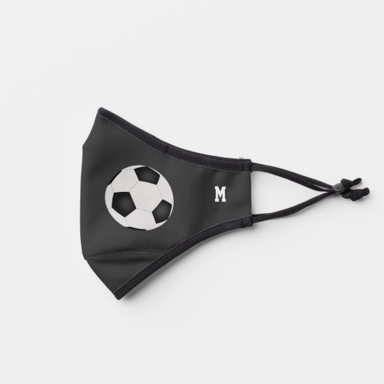 Simple monogrammed sports soccer premium face mask