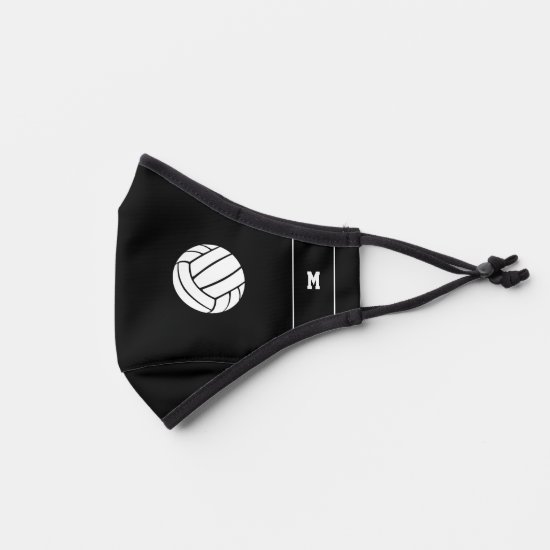 simple monogrammed volleyball premium face mask