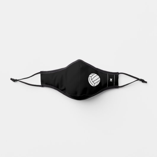 simple monogrammed volleyball premium face mask (Front)