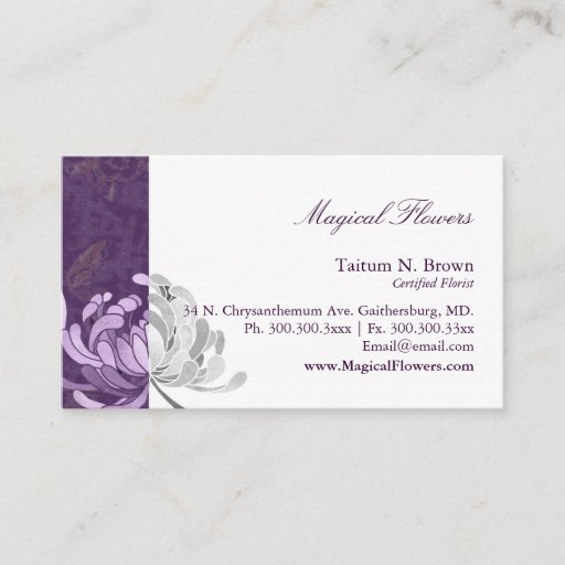 Customizable Simple Monotone Flower Personal Business Cards