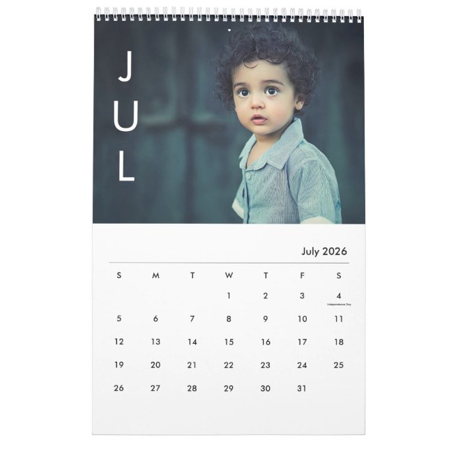 Simple Month minimalist Photo Calendar (Jul 2026)
