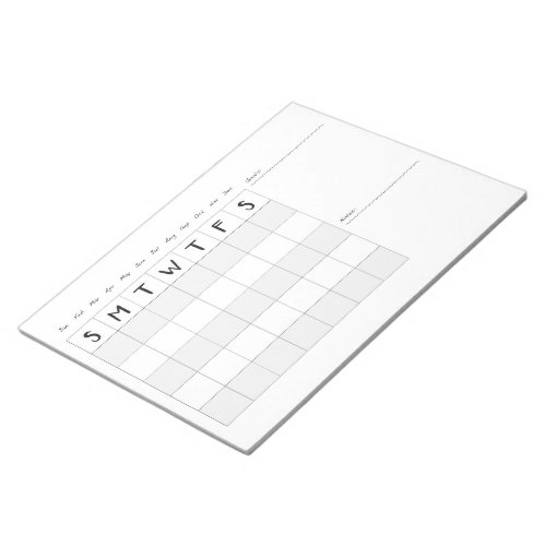 Simple monthly Calendar with notes desk notepad