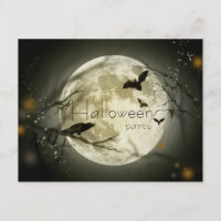 Simple Moon Halloween Party Adult Invitations