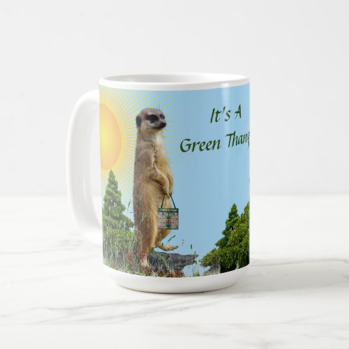 Simple  Morning  GreenThang Meerkat Animal Coffee Mug