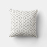 Simple Moroccan Pattern In Shiny Silver Glitter Throw Pillow at Zazzle