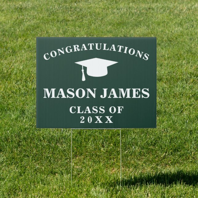 Simple Mortar Board Modern Graduation Sign (Insitu)