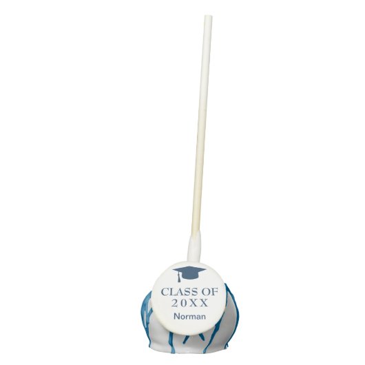 Simple Mortar Board Navy Blue Graduation Cake Pops (Front)