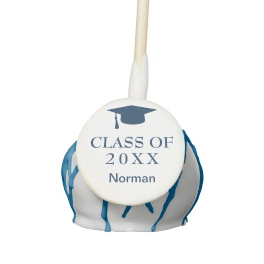 Simple Mortar Board Navy Blue Graduation Cake Pops (Front)