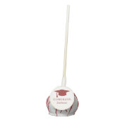 Simple Mortar Board Red Burgundy Graduation Cake Pops (Front)