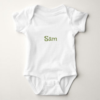 Simple Moss Green Personalized Name Baby Bodysuit
