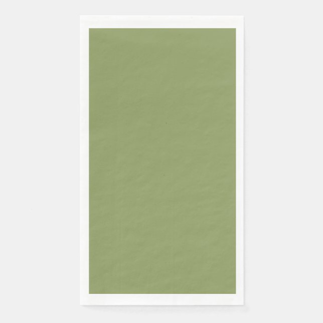 Simple Mossy Green No Typography Paper Guest Towels (Front)