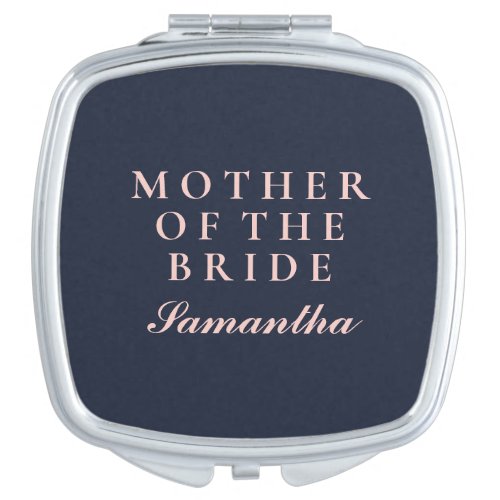 SIMPLE MOTHER OF THE BRIDE OXFORD BLUE AND PINK COMPACT MIRROR