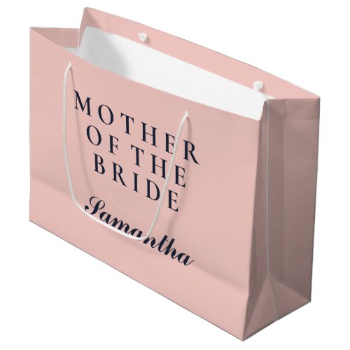 SIMPLE MOTHER OF THE BRIDE OXFORD BLUE AND PINK LARGE GIFT BAG