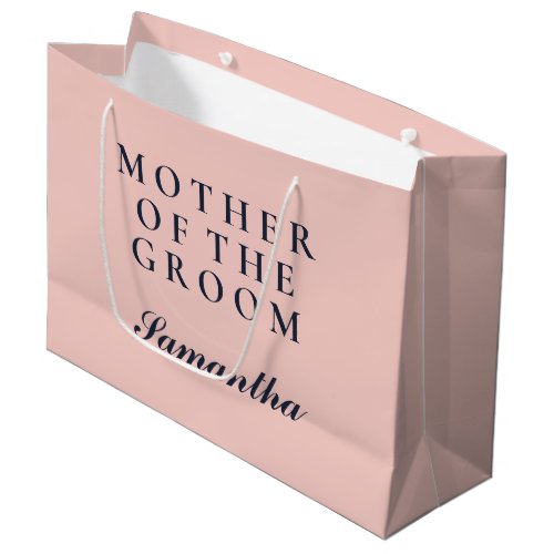 SIMPLE MOTHER OF THE GROOM OXFORD BLUE AND PINK LARGE GIFT BAG