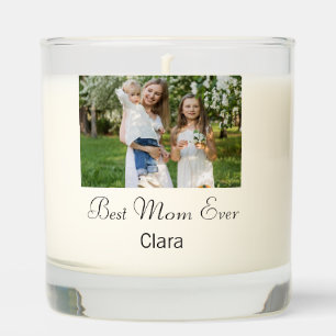 simple mothers day best mom ever add name photo te scented candle