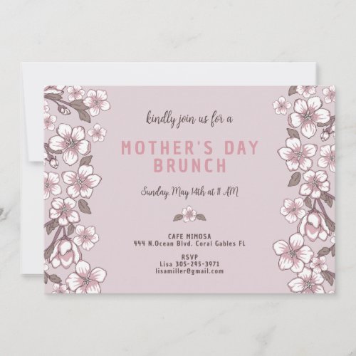 Simple Mothers Day Brunch Invitation