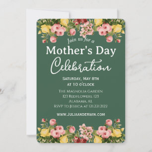 Simple Mother's Day Celebration   Floral theme Invitation