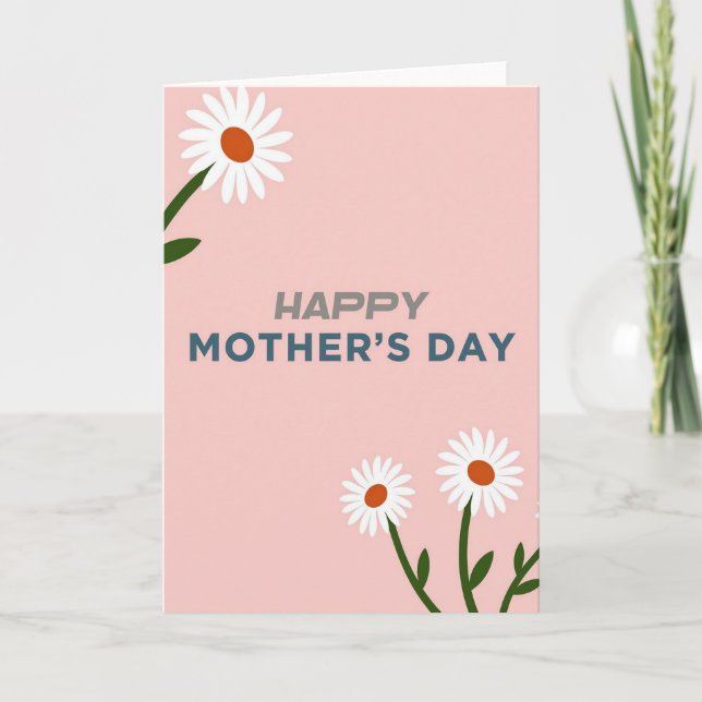 Simple Mothers Day Flower Card (Front)