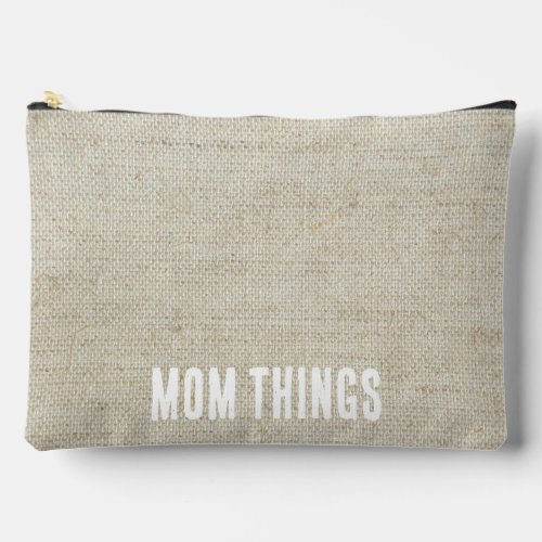 Simple Mothers Day Minimal Linen Cosmetic Bag